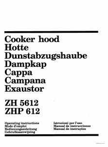 Manual Zanussi ZHP612B Cooker Hood