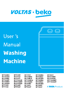 Manual Voltas BEKO WTT78GRG Washing Machine