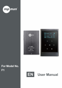 Manual Mpman F1 Mp3 Player