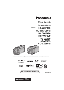 Mode d’emploi Panasonic HC-WX980EF-K Caméscope