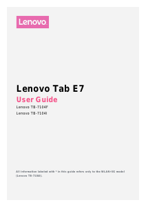 Handleiding Lenovo TB-7104I TAB E7 Tablet