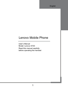 Handleiding Lenovo S720 Mobiele telefoon