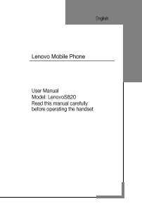 Manual Lenovo S820 Mobile Phone