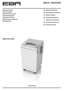 Handleiding EBA 0103 SCD Papiervernietiger