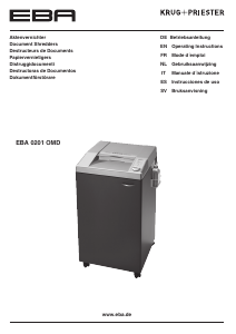 Handleiding EBA 0201 OMD Papiervernietiger