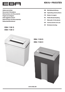 Handleiding EBA 1126 S Papiervernietiger