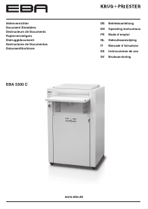 Handleiding EBA 5300 C Papiervernietiger