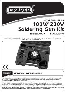 Handleiding Draper SG100 Soldeerpistool