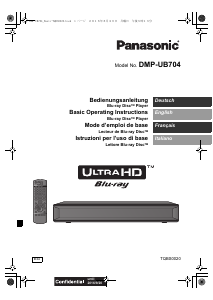 Bedienungsanleitung Panasonic DMP-UB704EG Blu-ray player