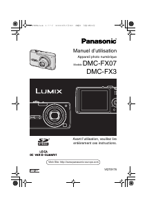 Mode d’emploi Panasonic DMC-FX3 Lumix Appareil photo numérique