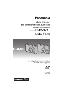 Mode d’emploi Panasonic DMC-SZ5 Lumix Appareil photo numérique