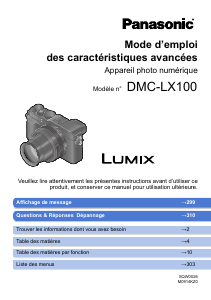 Mode d’emploi Panasonic DMC-LX100EFK Lumix Appareil photo numérique