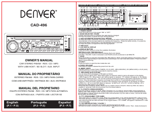 Manual de uso Denver CAD-496 Radio para coche