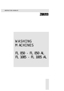 Manual Zanussi FL 850AL Washing Machine