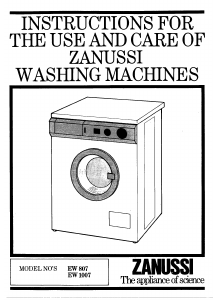 Manual Zanussi EW807 Washing Machine