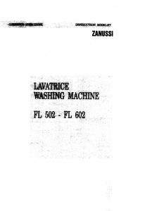 Manual Zanussi FL 502 Washing Machine