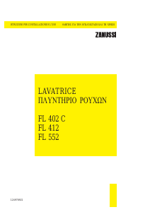 Εγχειρίδιο Zanussi FL 552 Πλυντήριο