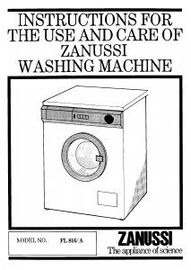 Handleiding Zanussi FL 816/A Wasmachine