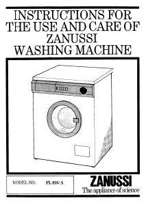 Bruksanvisning Zanussi FL 816/A Tvättmaskin