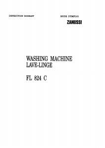Manual Zanussi FL 824 C Washing Machine