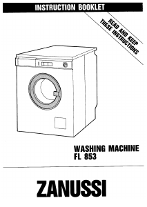 Bruksanvisning Zanussi FL 853/B Tvättmaskin