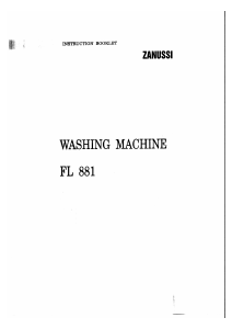 Bruksanvisning Zanussi FL 881 Tvättmaskin