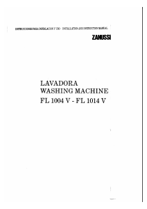 Bruksanvisning Zanussi FL 1004 V Tvättmaskin