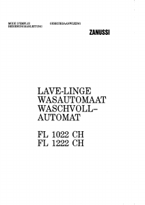 Handleiding Zanussi FL 1022 CH Wasmachine