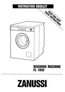 Manual Zanussi FL 1032 SW Washing Machine