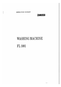 Bruksanvisning Zanussi FL 1081 Tvättmaskin