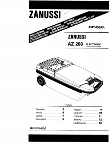 Manual Zanussi AZ268 Vacuum Cleaner