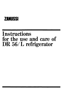 Handleiding Zanussi DR56L/B Koelkast