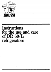 Manual Zanussi DR60L Refrigerator