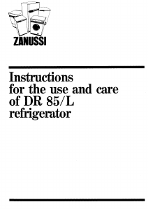 Manual Zanussi DR85L Refrigerator