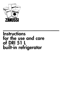 Manual Zanussi DRI51L Refrigerator