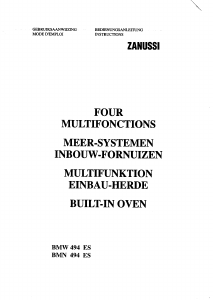 Bruksanvisning Zanussi BMN494ES Ugn