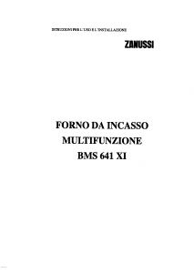 Manuale Zanussi BMS641XI Forno