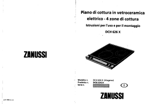 Manuale Zanussi DCH626X Piano cottura