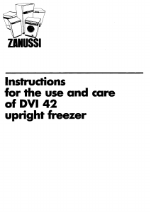 Handleiding Zanussi DVI42 Vriezer