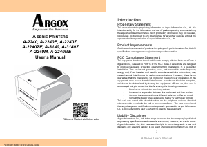 Manual Argox A-2240 Label Printer