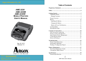 Manual Argox AME-3230 Label Printer