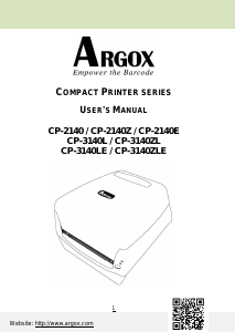 Handleiding Argox CP-2140Z Labelprinter
