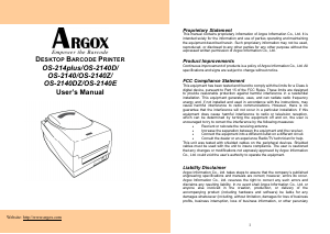 Manual Argox OS-214plus Label Printer