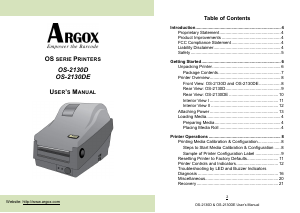 Handleiding Argox OS-2130D Labelprinter