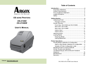 Handleiding Argox OS-2130DE Labelprinter