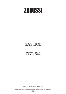 Bruksanvisning Zanussi ZGG642CN Ugn