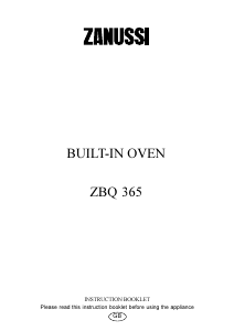 Manual Zanussi ZBQ365W Oven