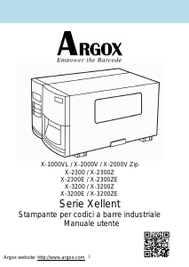 Manuale Argox X-1000VL Stampante per etichette