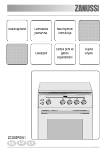 Vadovas Zanussi ZCG55PGW1 Diapazonas