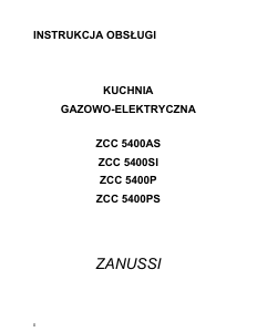 Instrukcja Zanussi ZCC5400PS Kuchnia